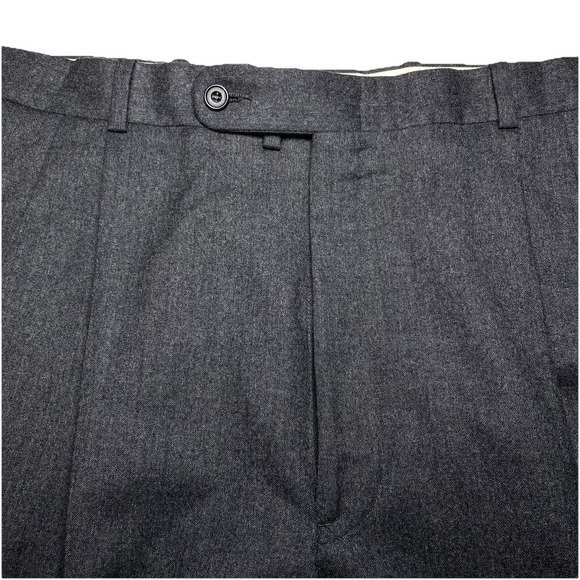 Aquascutum London Other - Aquascutum Dress Pant (39x30 Cuffed) Flannel Wool Pleated Dark Gray Quiet Luxury
